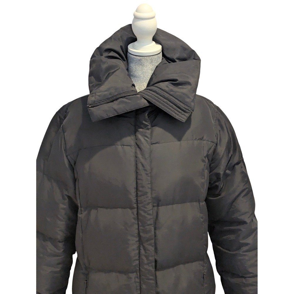 Calvin Klein Black Down Puffer Coat Oversized Pillow Collar CW710091 Womens L